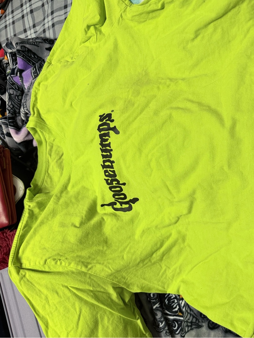 Dumbgood Lime Green Goosebumps Cropped T Shirt